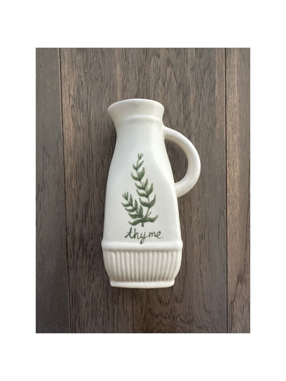 White Thyme Hand Painted Ceramic Vase Pitcher